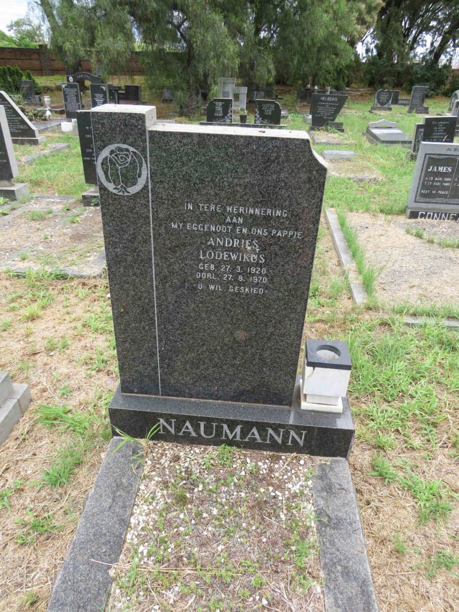 NAUMANN Andries Lodewikus 1920-1970