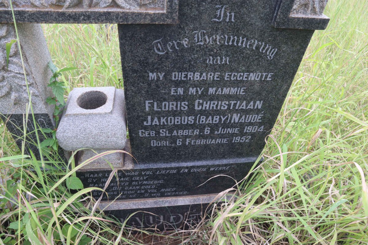 NAUDE Floris Christiaan Jakobus nee SLABBER 1904-1952 