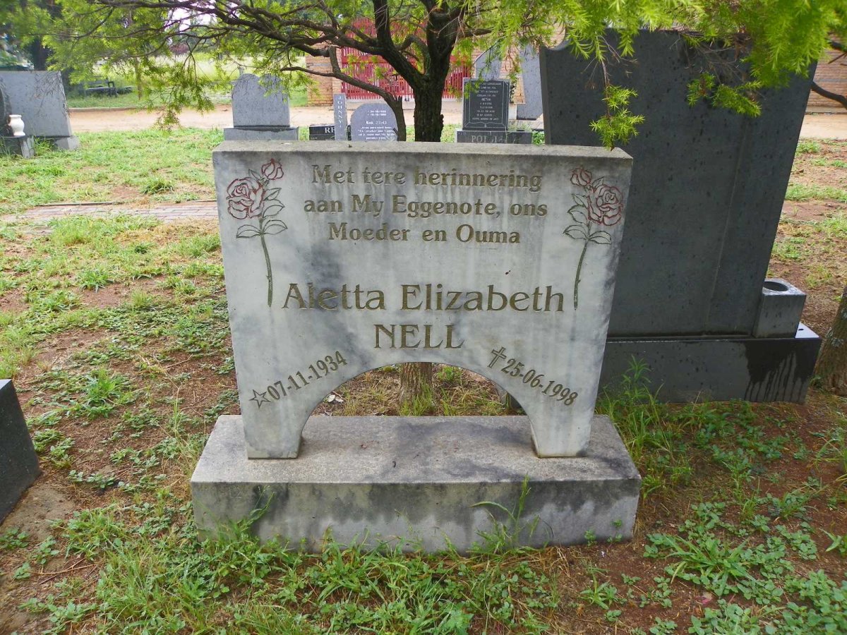 NELL Aletta Elizabeth 1934-1998