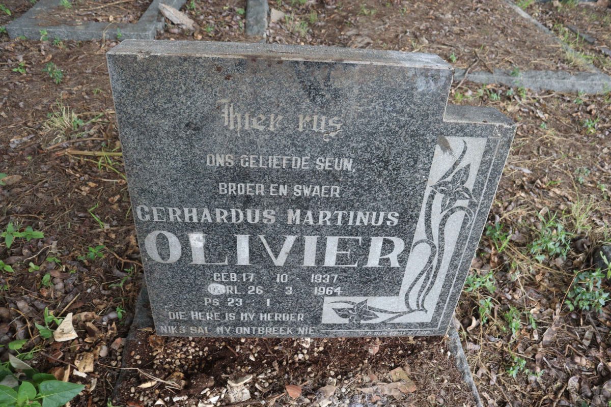 OLIVIER Gerhardus Martinus 1937-1964