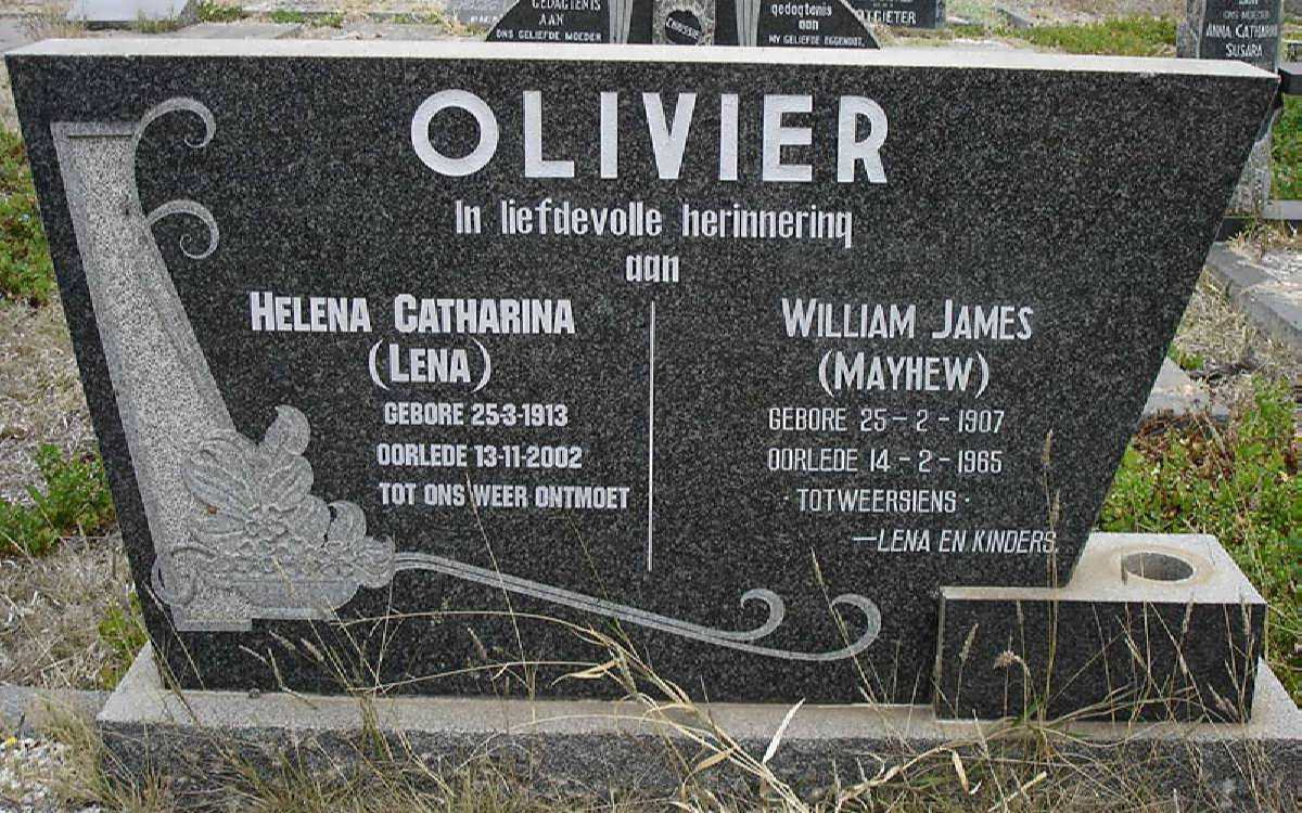 OLIVIER William James 1907-1965 &amp; Helena Catharina 1913-2002