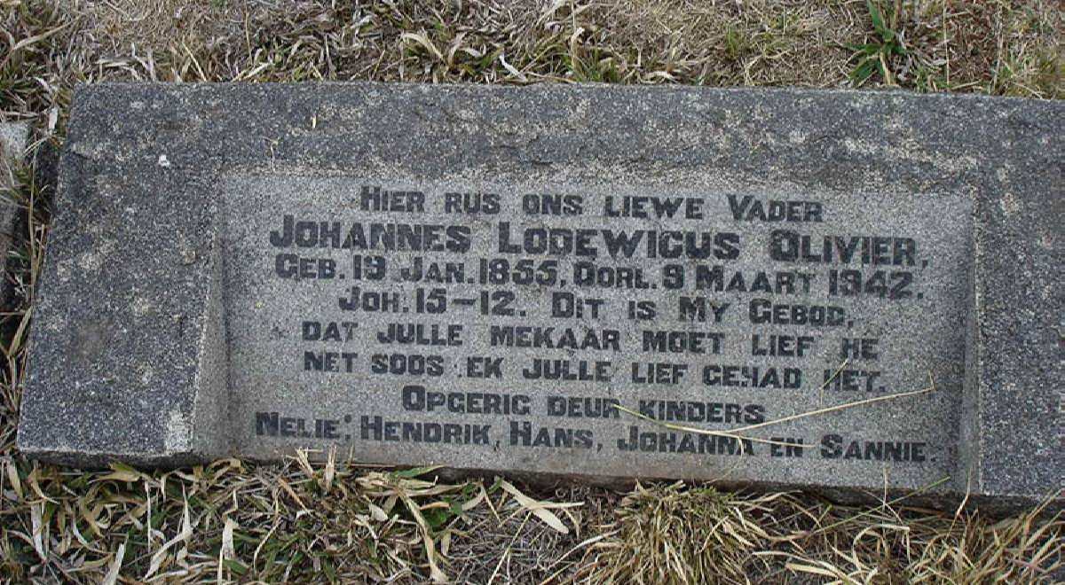 OLIVIER Johannes Lodewicus 1855-1942