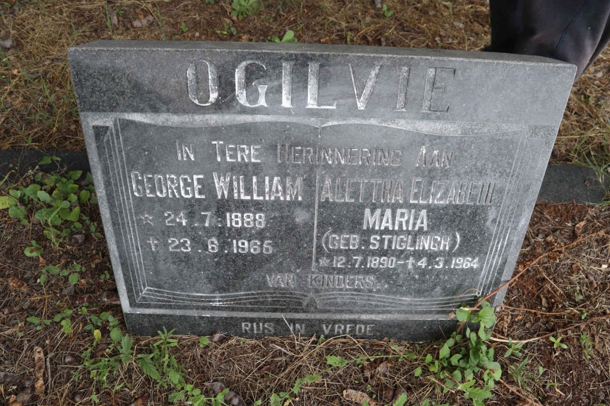 OGILVIE George William 1888-1965 & Alettha Elizabeth Maria STIGLINGH 1890-1964