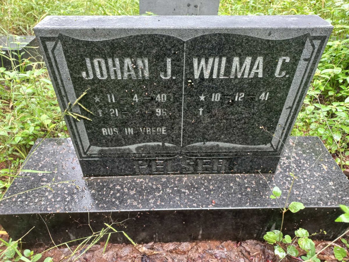 PELSER Johan J. 1940-1996 & Wilma C. 1941-