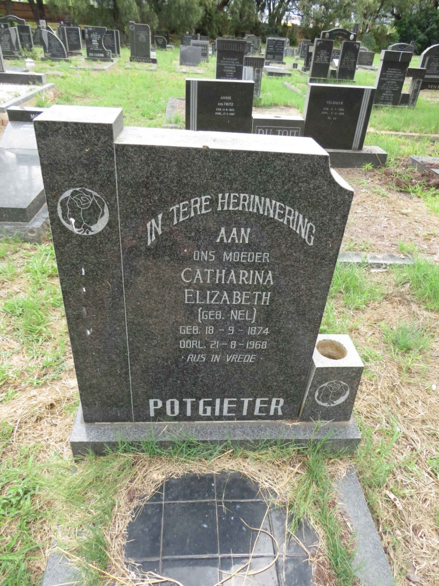 POTGIETER Catharina Elizabeth nee NEL 1874-1960