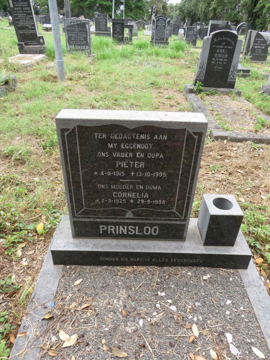PRINSLOO Pieter 1915-1995 & Cornelia 1925-1998