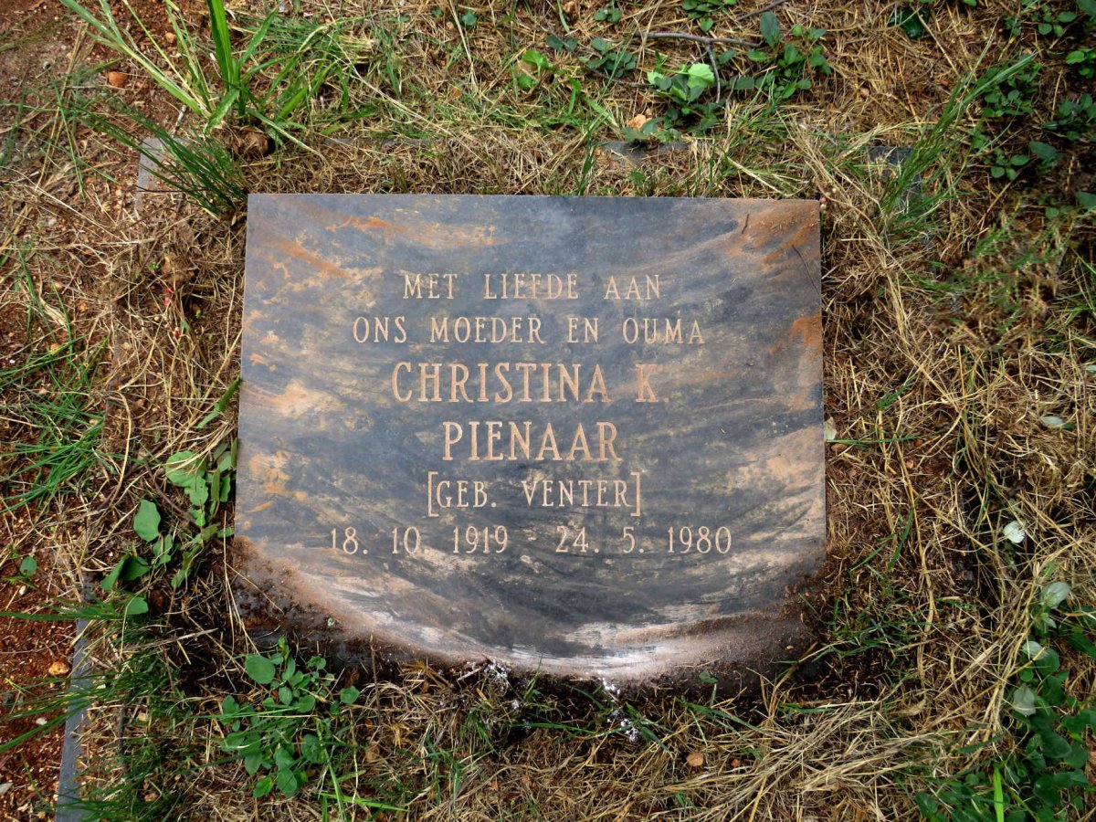 PIENAAR Christina K. nee VENTER 1919-1980