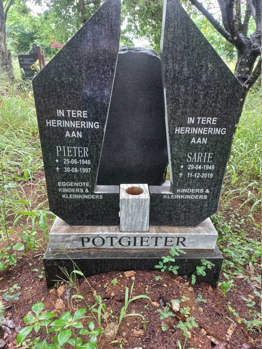 POTGIETER Pieter 1946-1997 & Sarie 1949-2019