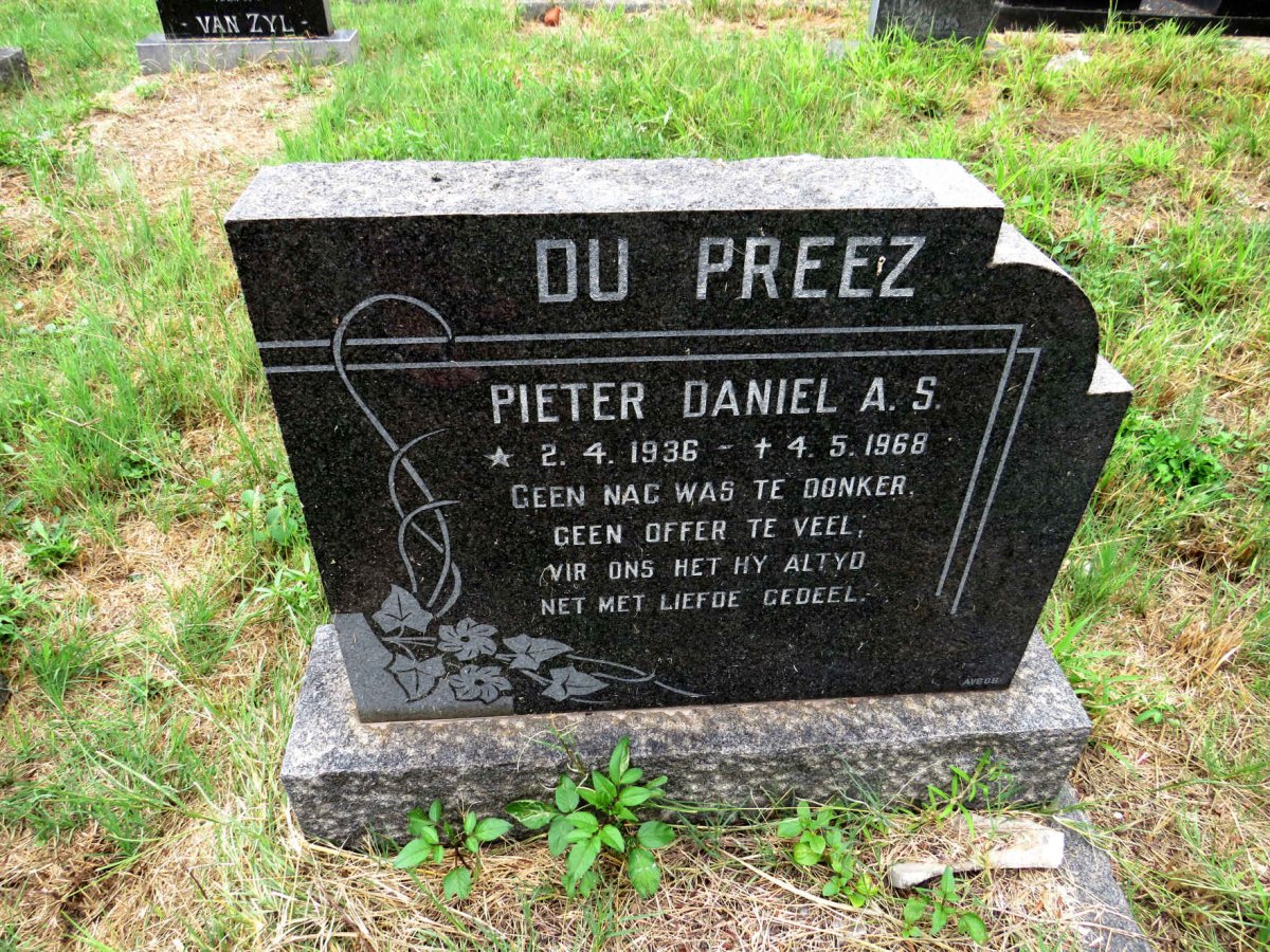 PREEZ Pieter Daniel A.S., du 1936-1968
