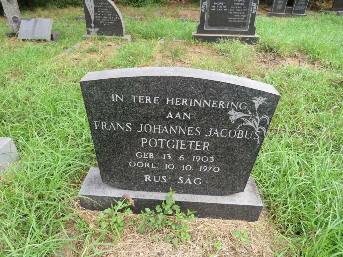 POTGIETER Frans Johannes Jacobus 1903-1970