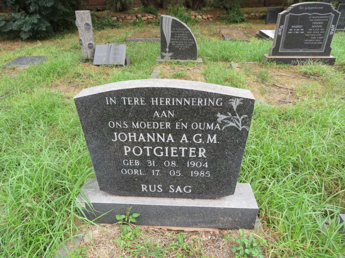 POTGIETER Johanna A.G.M. 1904-1985