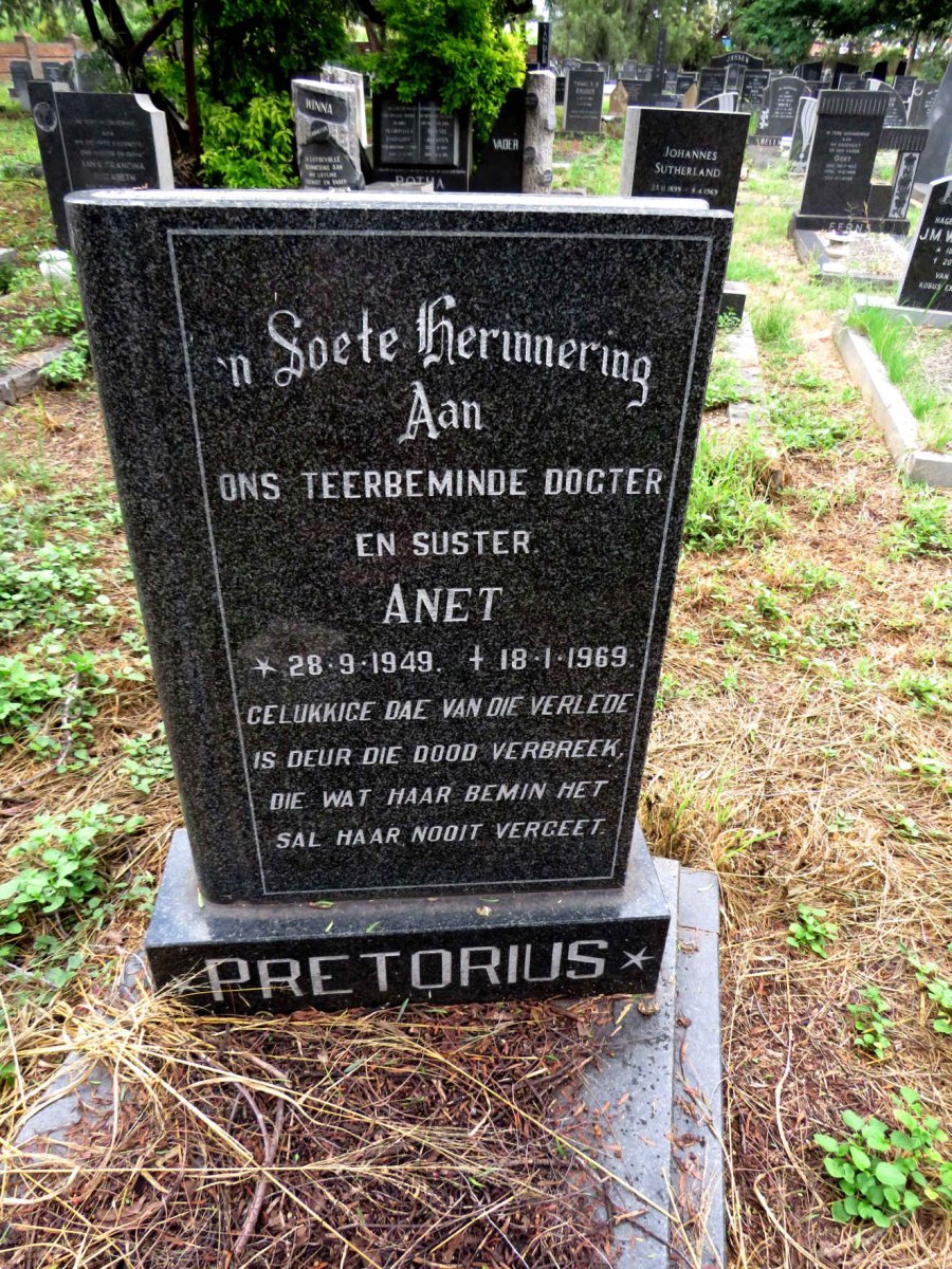 PRETORIUS Anet 1949-1969