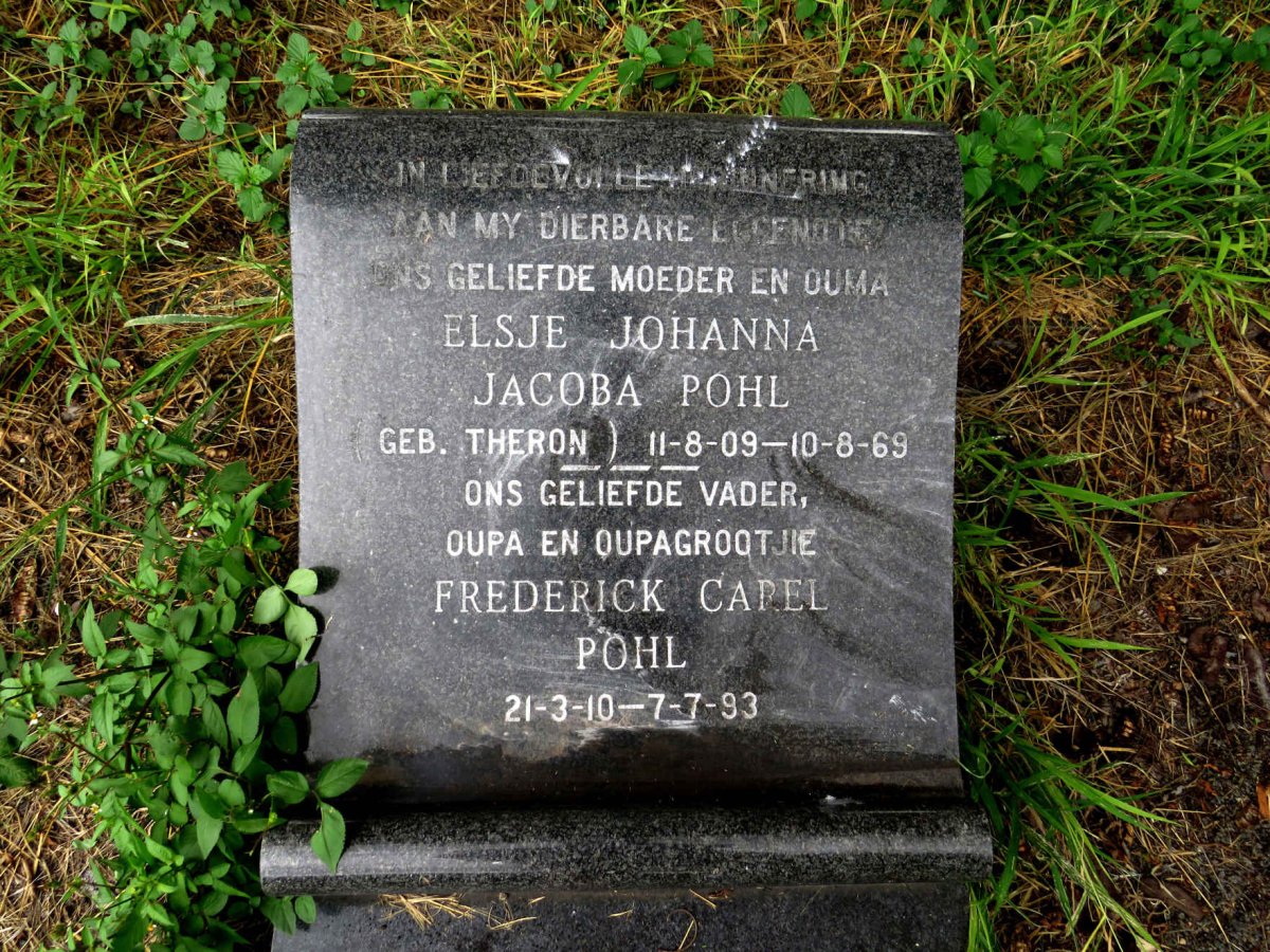 POHL Frederick Carel 1910-1993 & Elsje Johanna Jacoba THERON 1909-1969