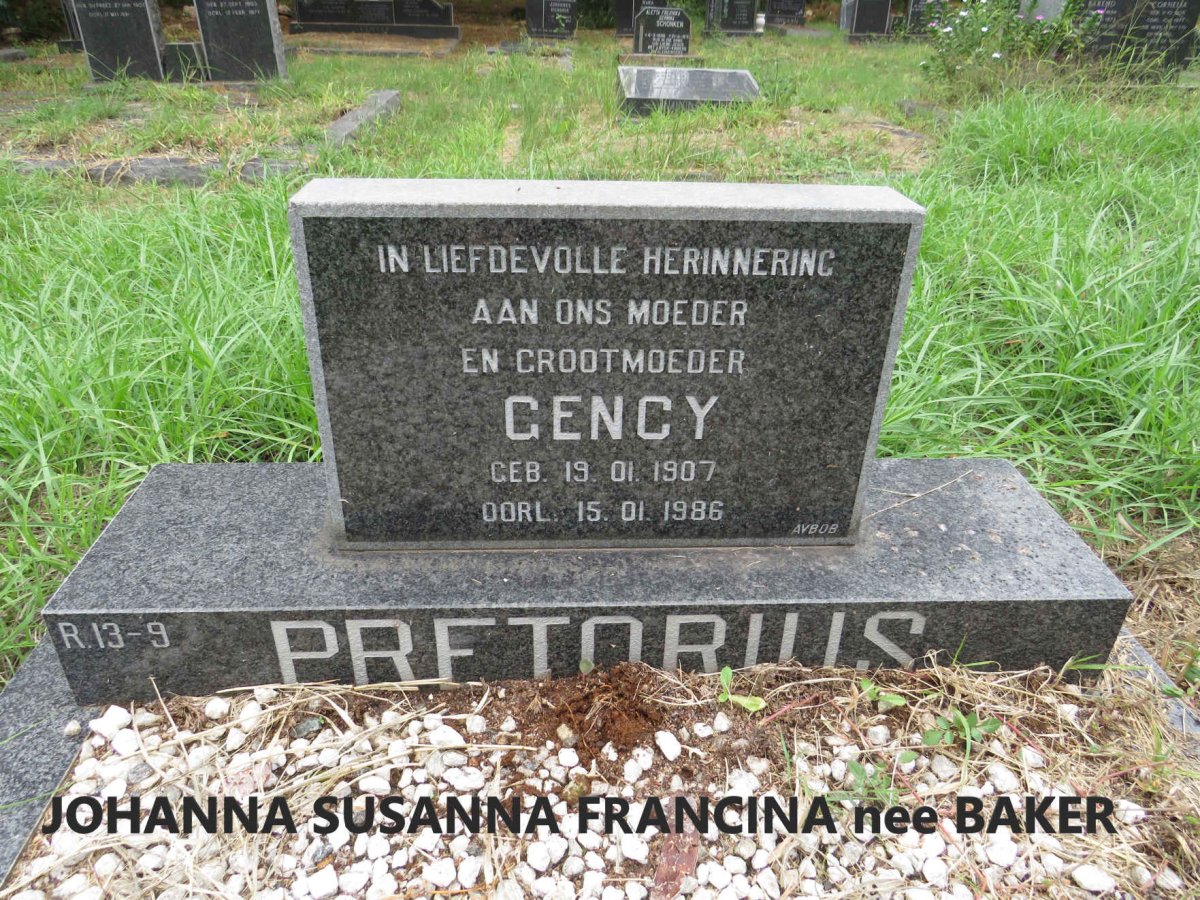 PRETORIUS Gency 1907-1986