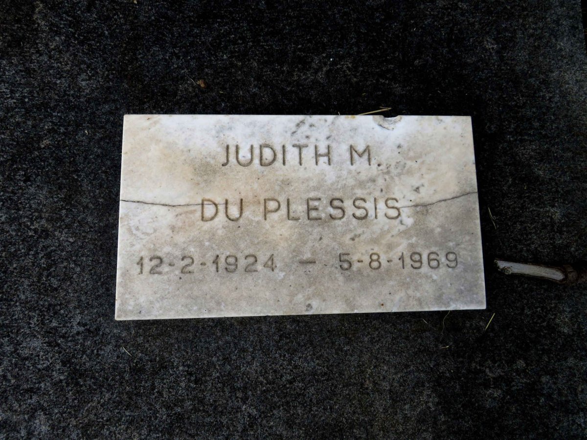 PLESSIS Judith M., du 1924-1969