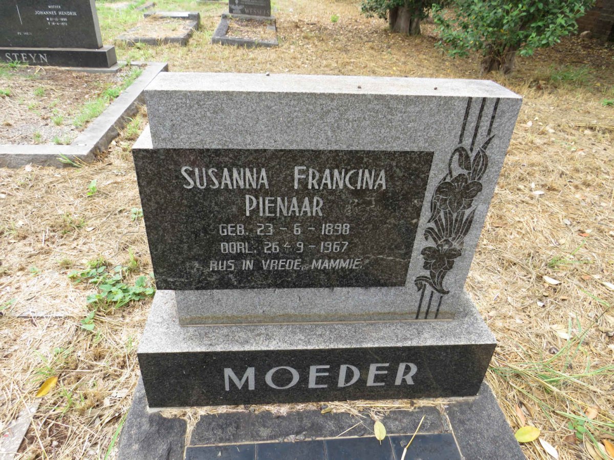 PIENAAR Susanna Francina 1898-1967