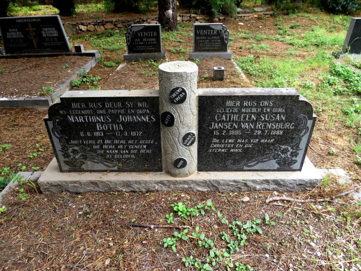 RENSBURG Cathleen Susan, Jansen van 1895-1989 :: BOTHA Marthinus Johannes 1913-1972 