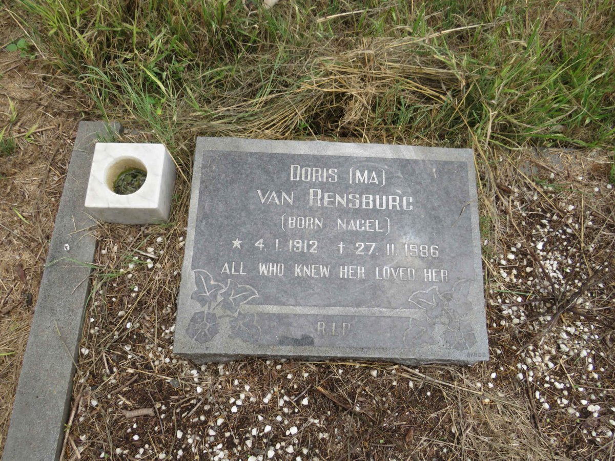 RENSBURG Doris, van nee NAGEL 1912-1986
