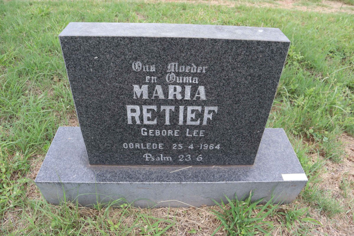 RETIEF Maria nee LEE -1964