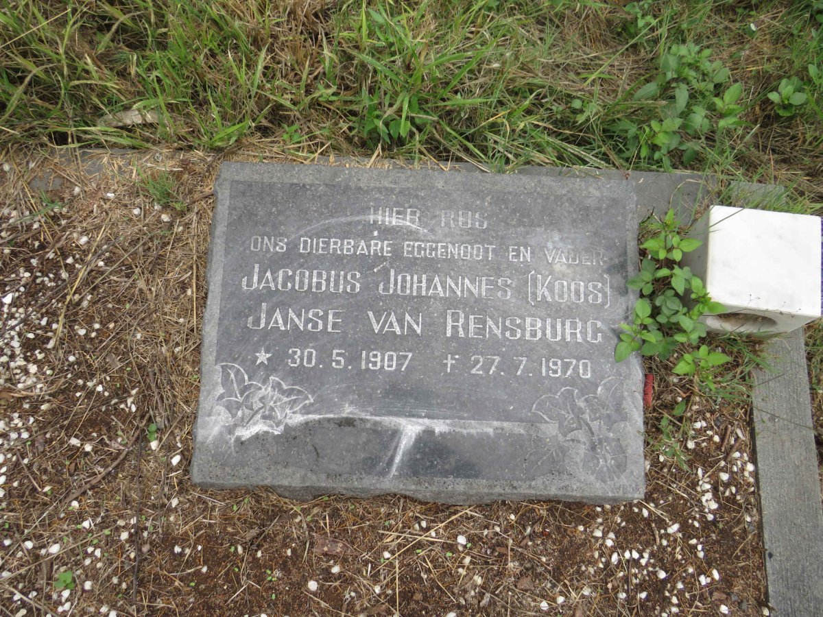 RENSBURG Jacobus Johannes, Janse van 1907-1970 