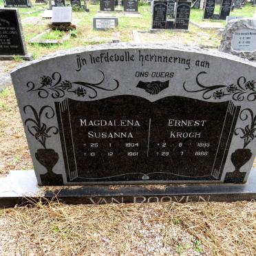 ROOYEN Ernest Krogh, van 1895-1966 & Magdalena Susanna 1904-1961