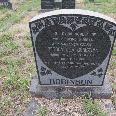 ROBINSON Petronella Christina nee DE BEER 1913-1959