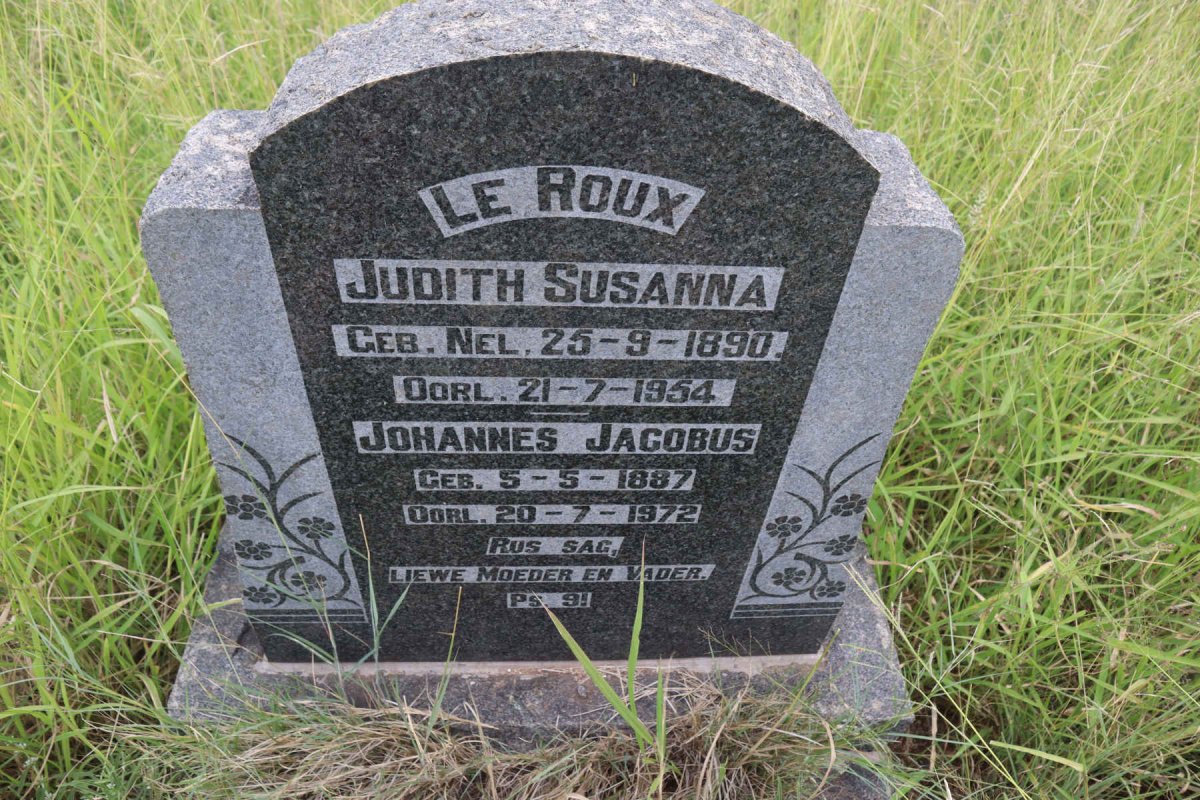 ROUX Johannes Jacobus, le 1887-1972 & Judith Susanna NEL 1890-1954