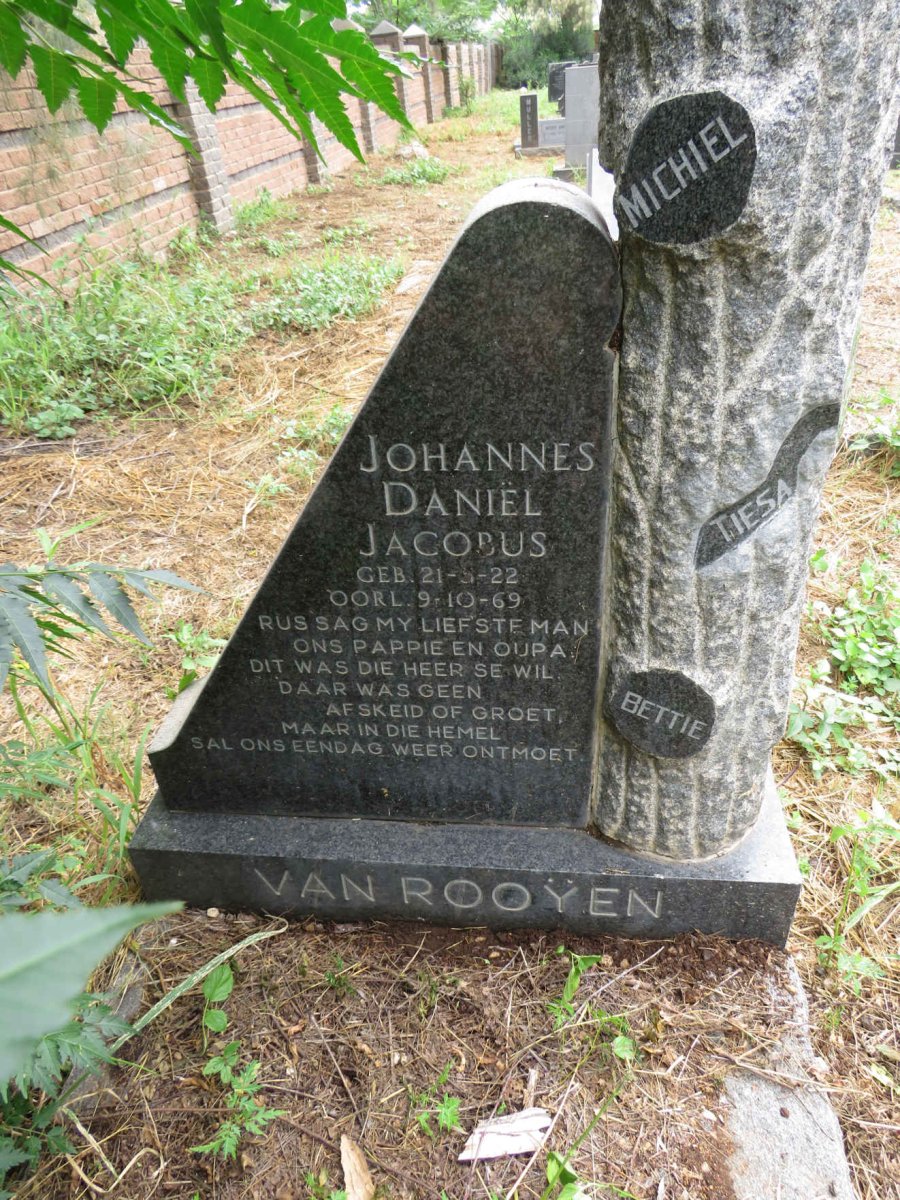 ROOYEN Johannes Daniel Jacobus, van 1922-1969
