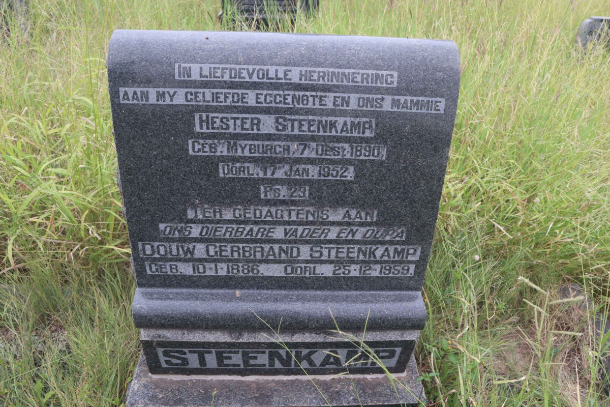 STEENKAMP Douw Gerbrand 1886-1959 & Hester nee MYBURGH 1890-1952