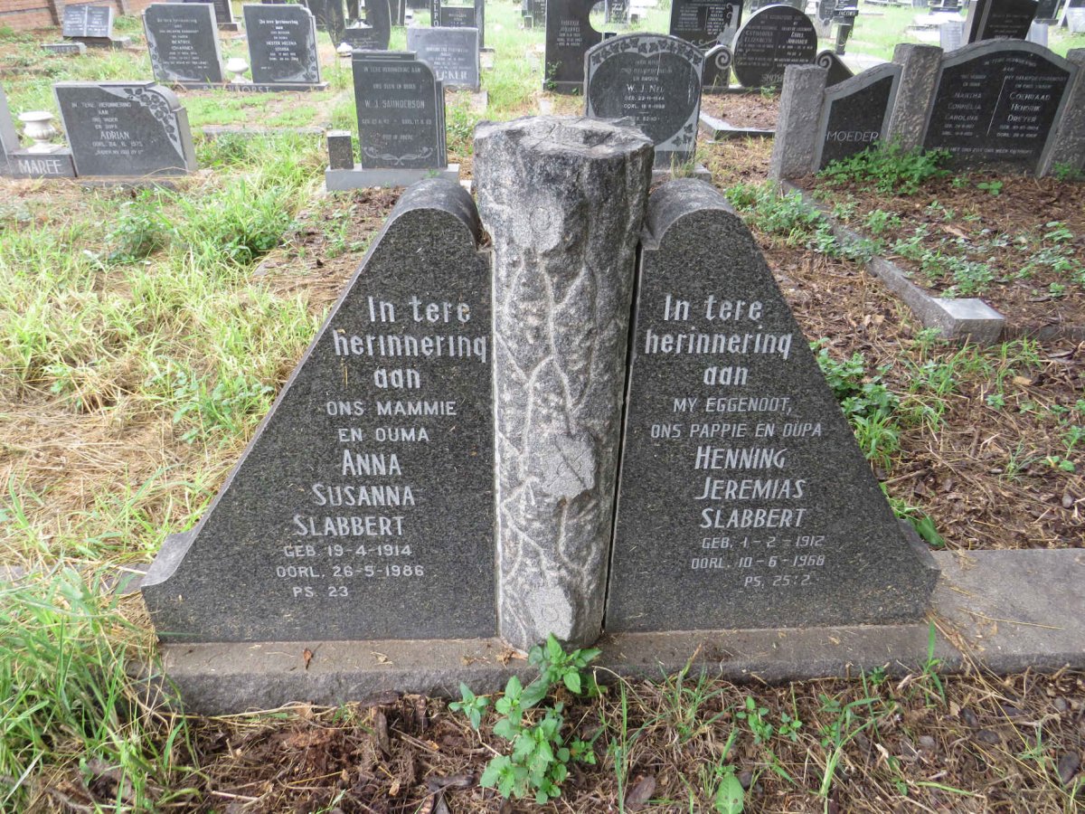 SLABBERT Henning Jeremias 1912-1968 & Anna Susanna 1914-1986