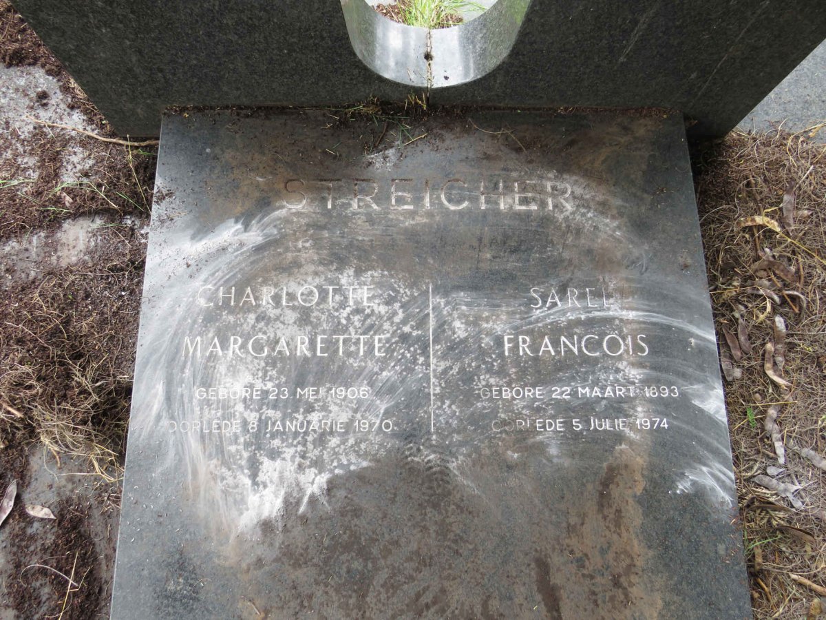 STREICHER Sarel Francois 1893-1974 & Charlotte Margarette 1906-1970