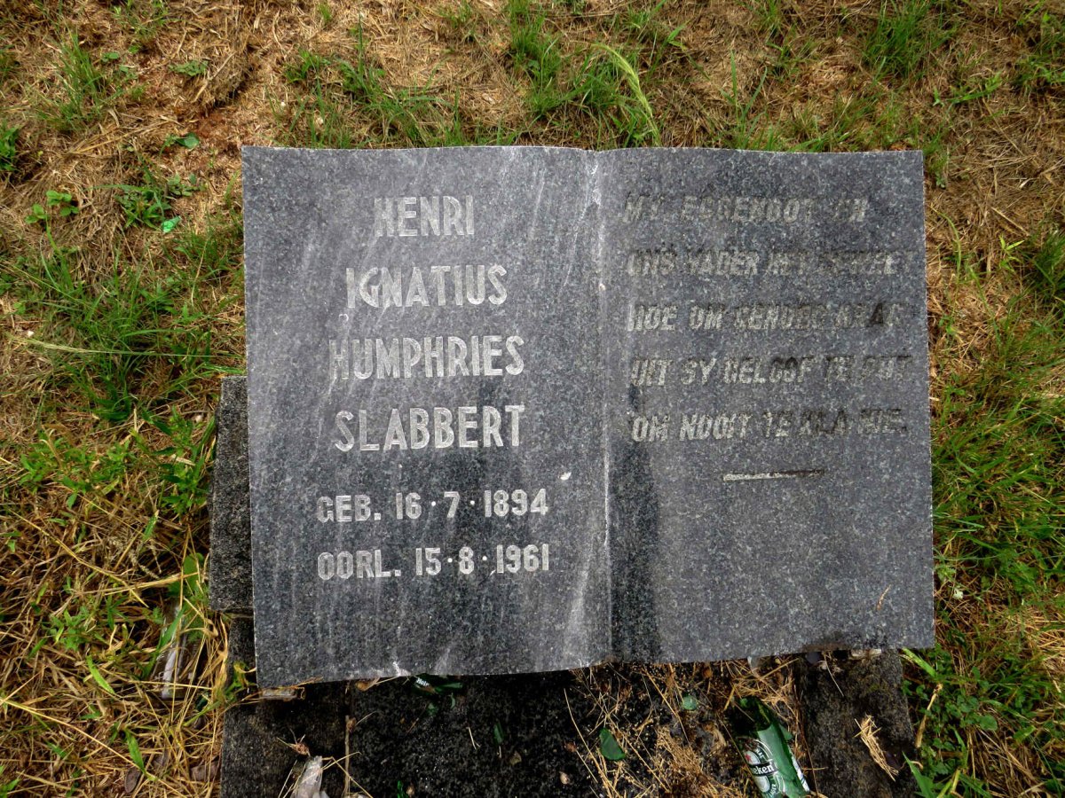 SLABBERT Henri Ignatius Humphries 1894-1961
