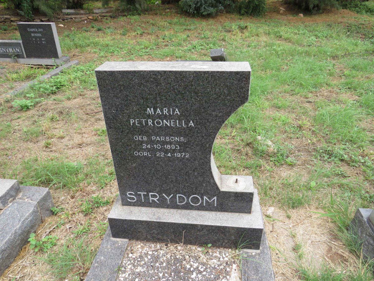 STRYDOM Maria Petronella nee PARSONS 1893-1972