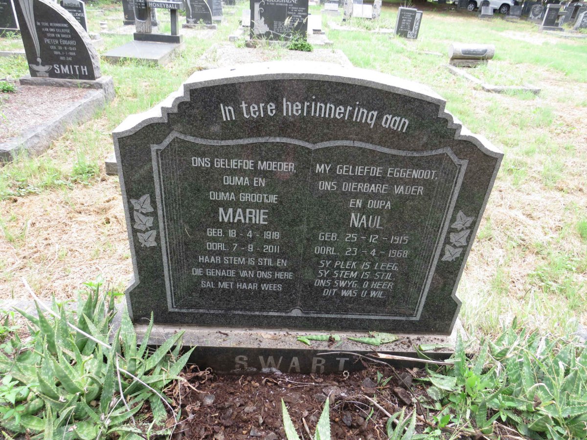 SWART Naul 1915-1968 & Marie 1918-2011