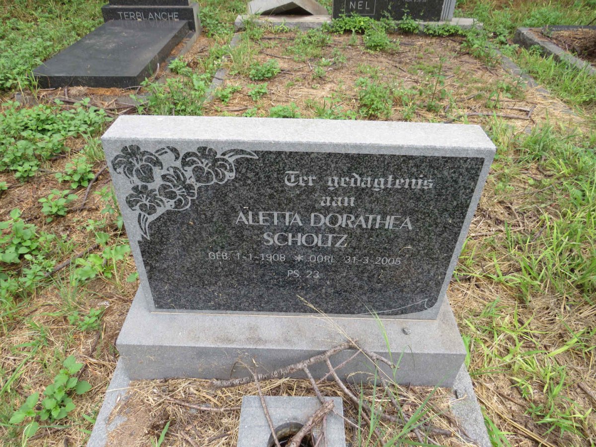 SCHOLTZ Aletta Dorathea 1908-2005