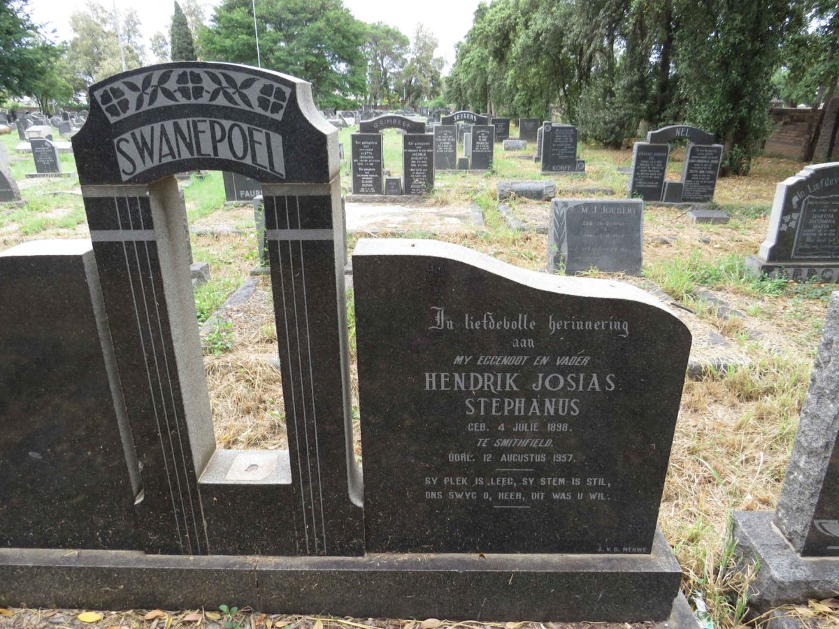 SWANEPOEL Hendrik Josias Stephanus 1898-1957