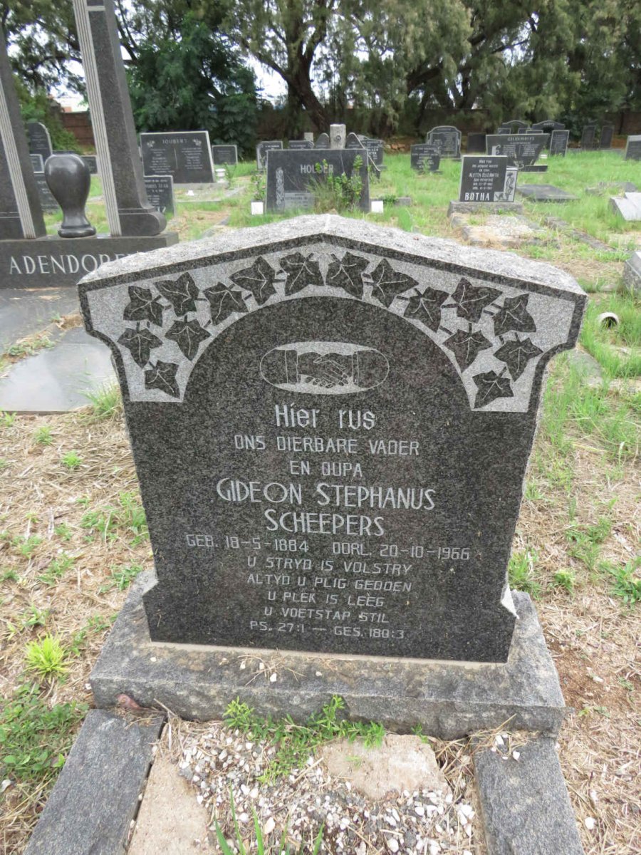 SCHEEPERS Gideon Stephanus 1884-1966
