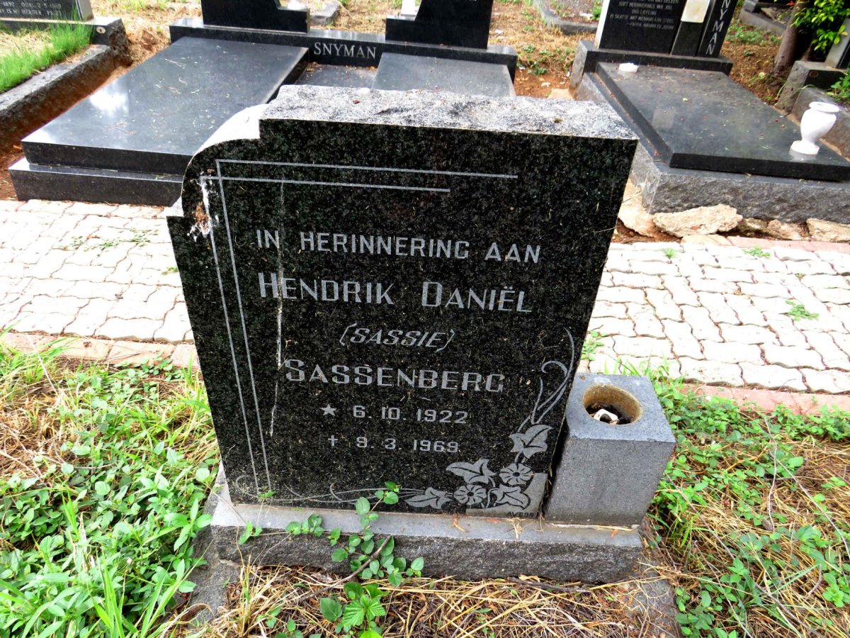 SASSENBERG Hendrik Daniel 1922-1969