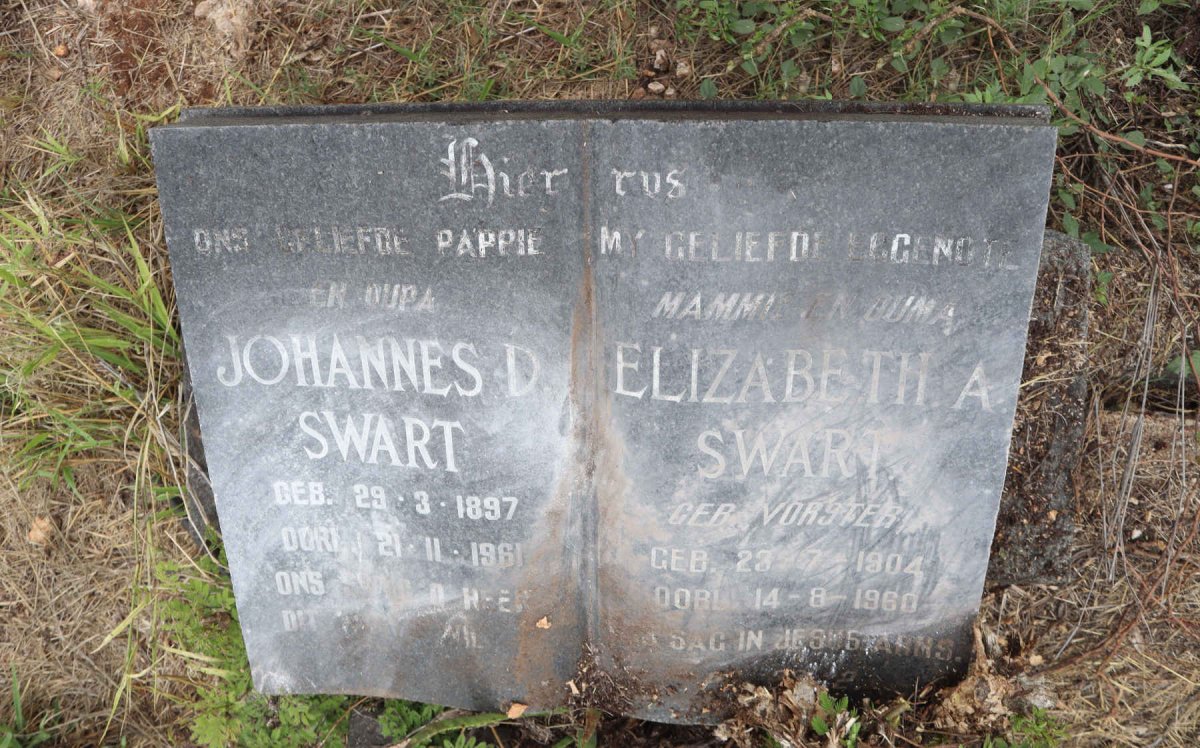 SWART Johannes D. 1897-1961 & Elizabeth A. nee VORSTER 1904-1960