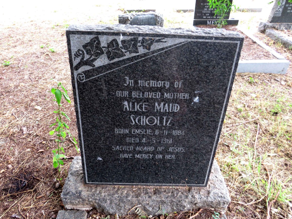 SCHOLTZ Alice Maud nee EMSLIE 1884-1961