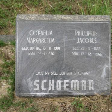 SCHOEMAN Phillippus Jacobus 1895-1966 & Cornelia Margaretha 1901-1976