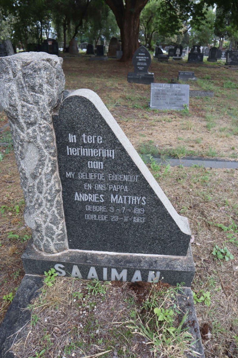 SAAIMAN Andries Matthys 191-1963