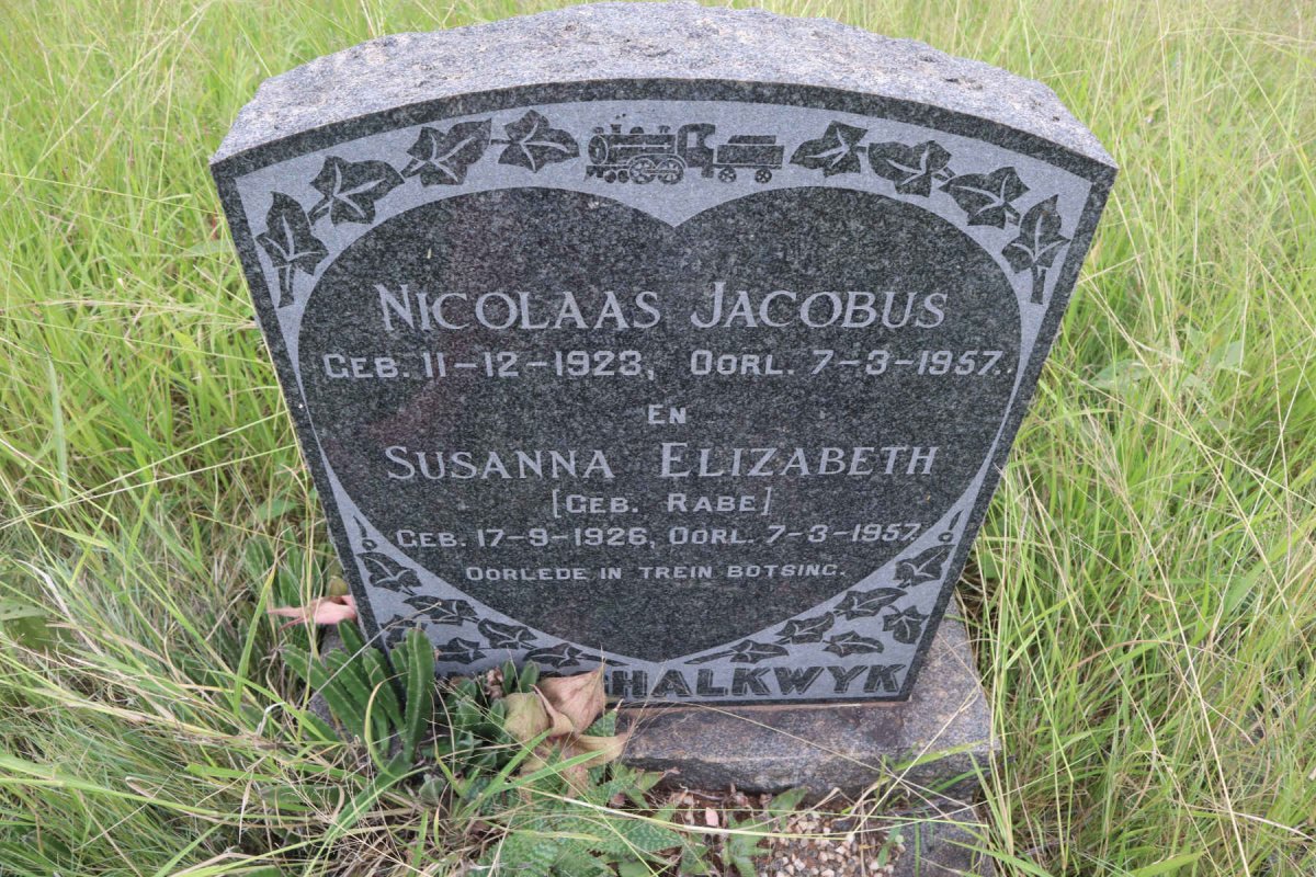 SCHALKWYK Nicolaas Jacobus, van 1923-1957 & Susanna Elizabeth RABE 1926-1957