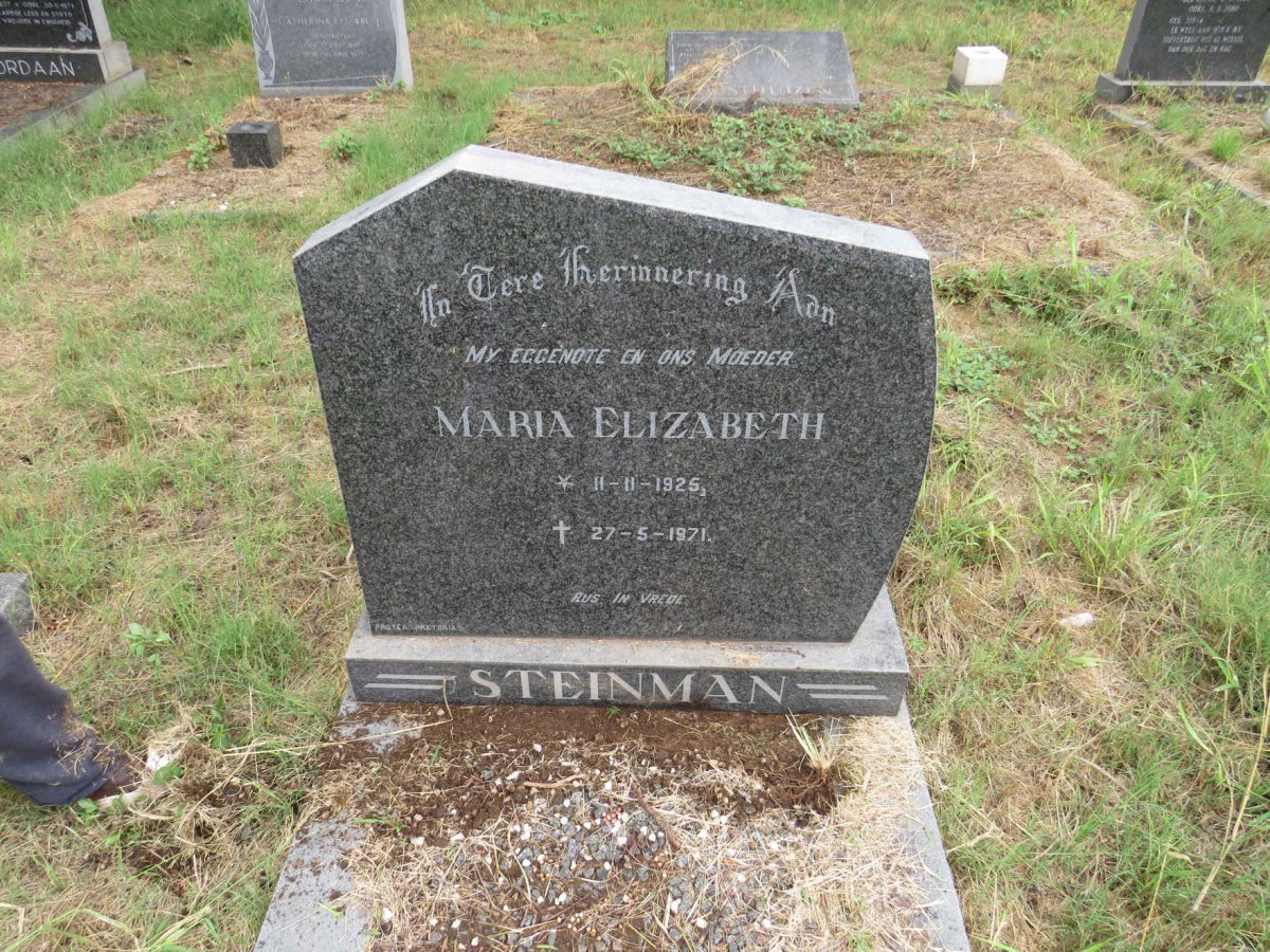 STEINMAN Maria Elizabeth 1925-1971