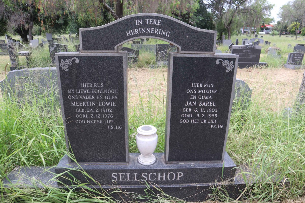 SELLSCHOP Meertin Lowie 1902-1976 & Jan Sarel 1903-1985