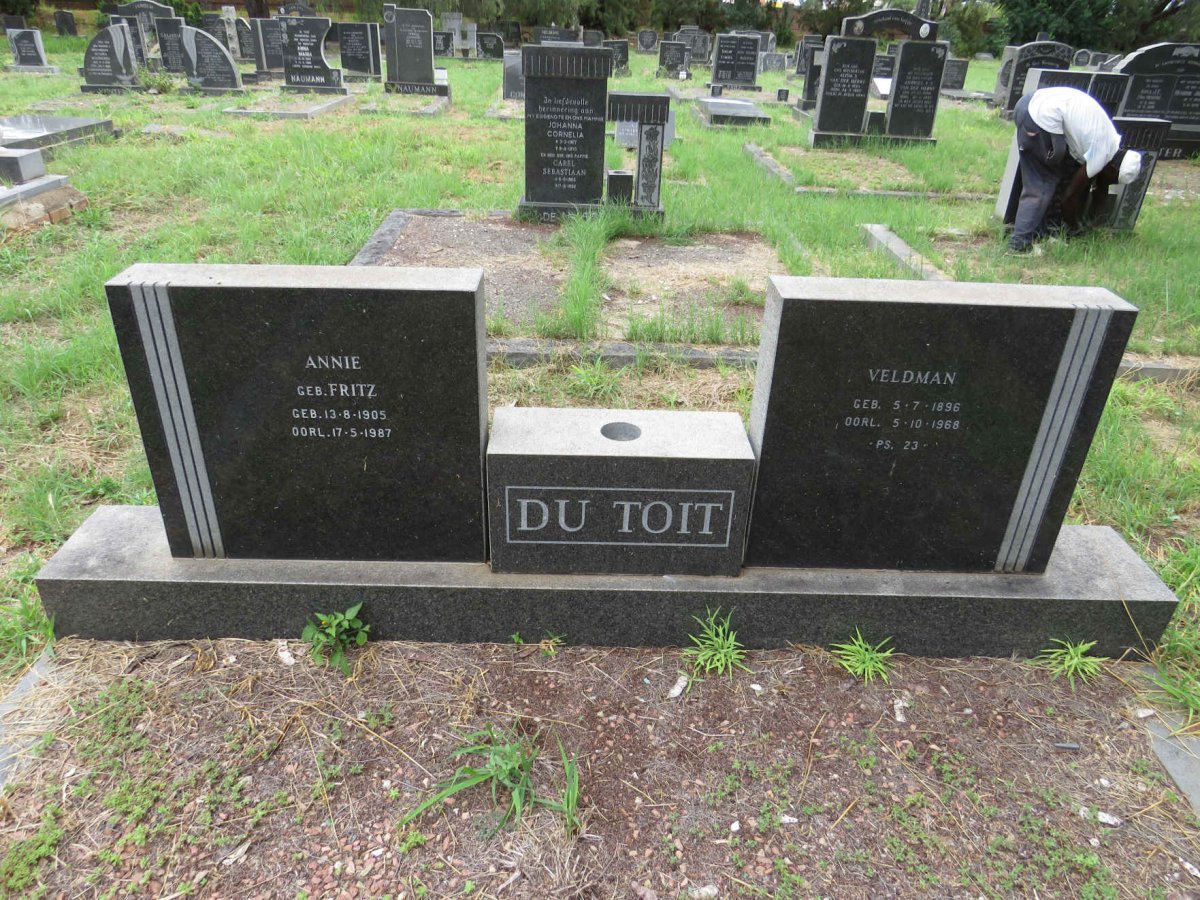 TOIT Veldman, du 1896-1968 & Annie FRITZ 1905-1987