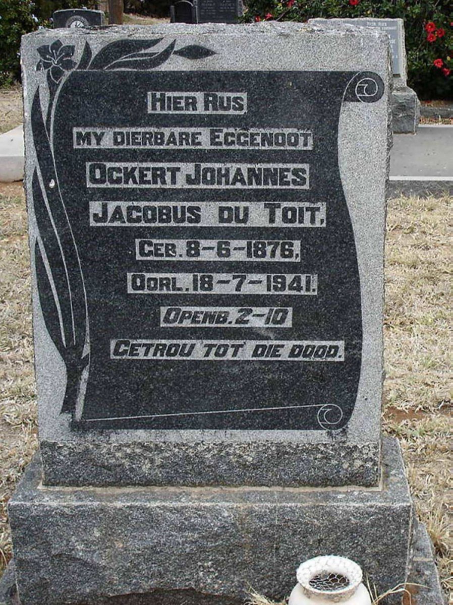 TOIT Ockert Johannes Jacobus, du 1876-1941