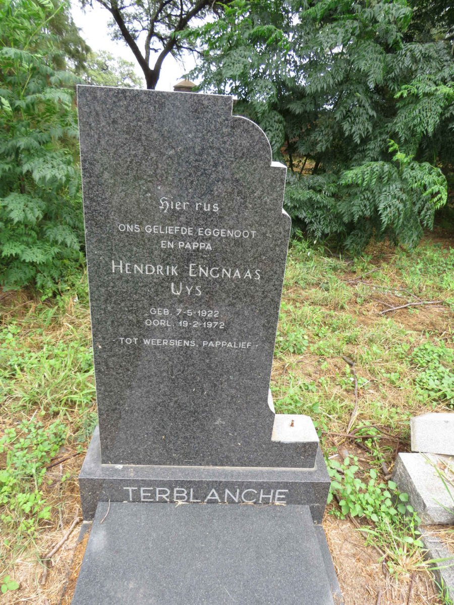 TERBLANCHE Hendrik Engnaas Uys 1922-1972