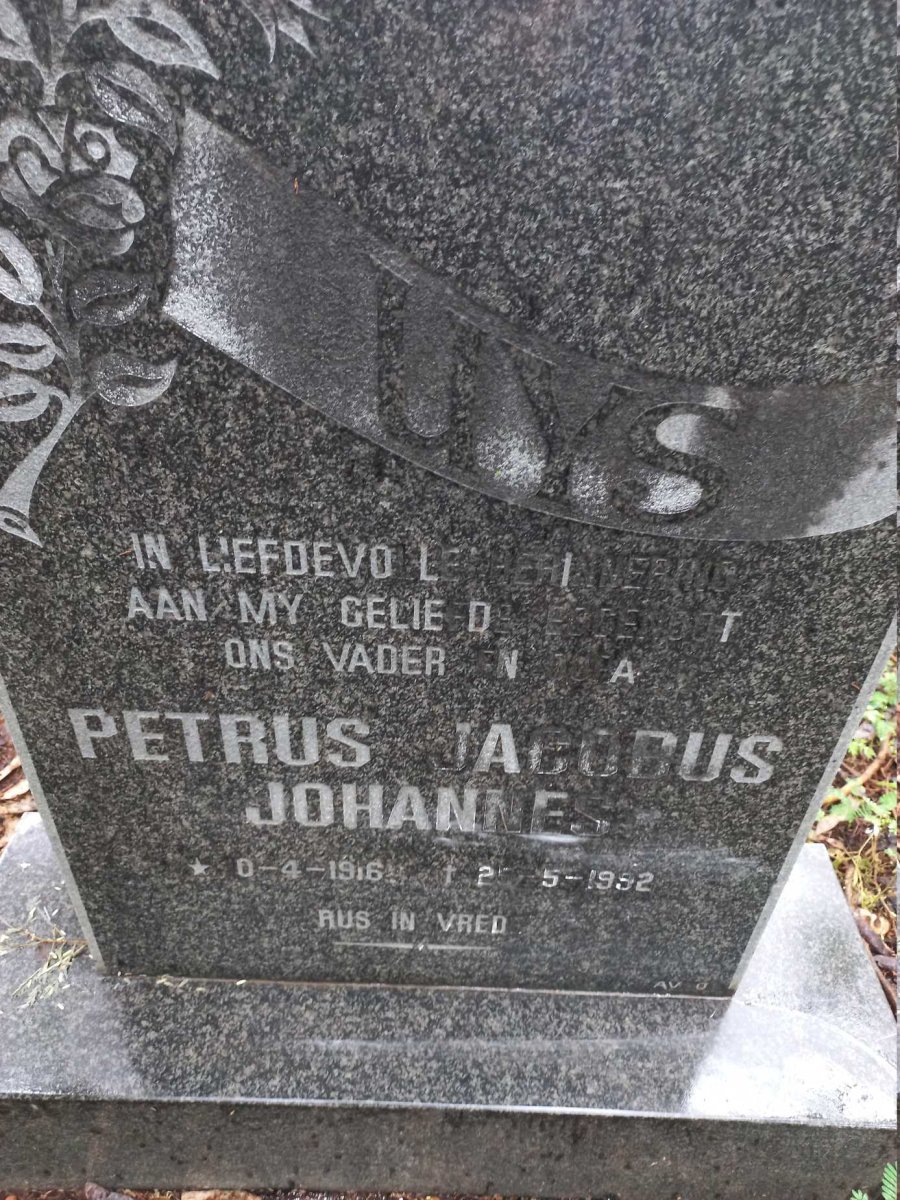 UYS Petrus Jacobus Johannes 1916-1992
