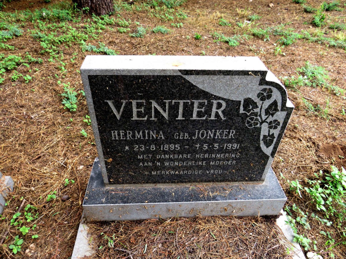 VENTER Hermina nee JONKER 1895-1991